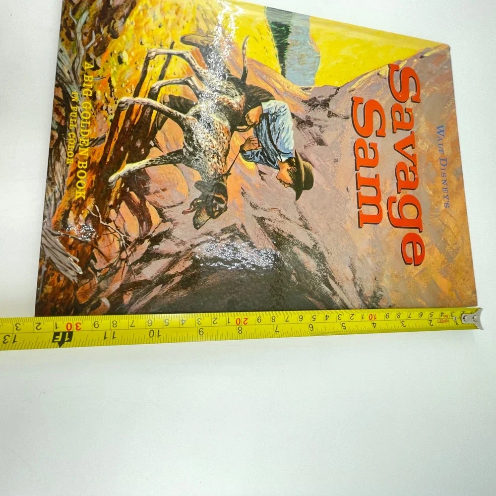 Walt Disney Savage Sam Big Golden Book 1963 Vintage Hardcover Western Large